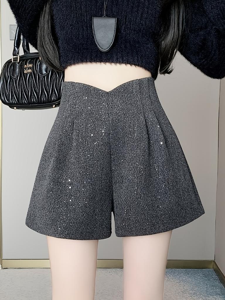 Женские широкие шорты с высокой талией, облегающие повседневные шорты А-силуэта, модная одежда в корейском стиле 2000 года, весна