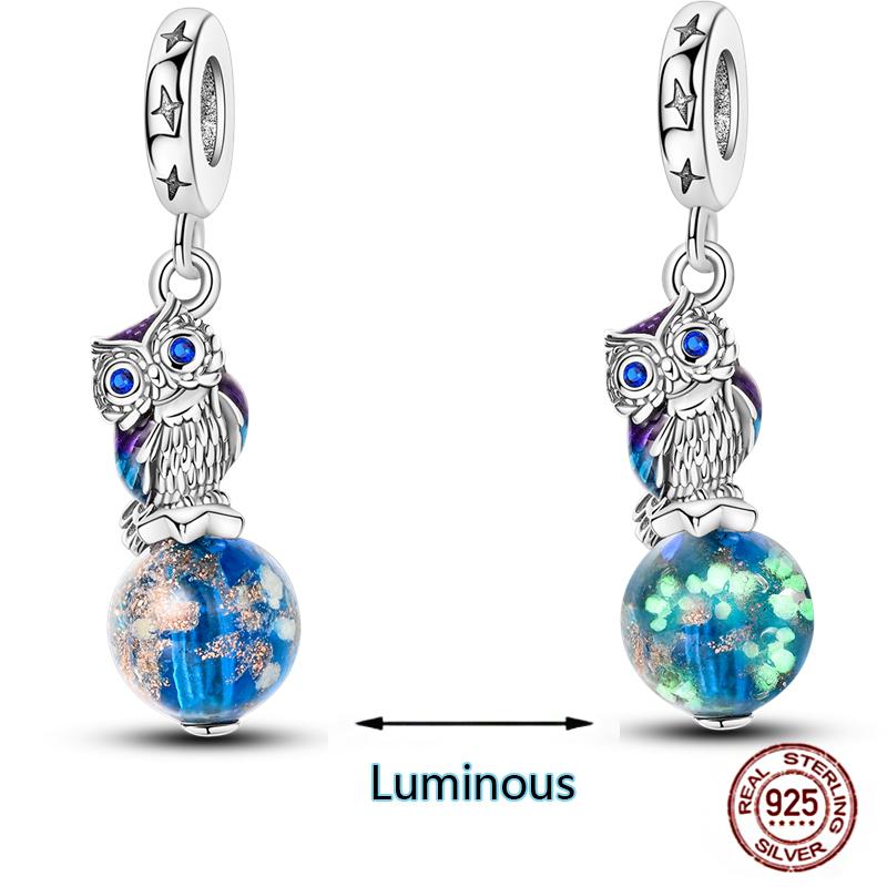 Shining Luminous Firefly Charms Copper Bulb Octopus Jellyfish Bee Fit Dangle Original Bracelets Glow Beads Women Diy Jewelry