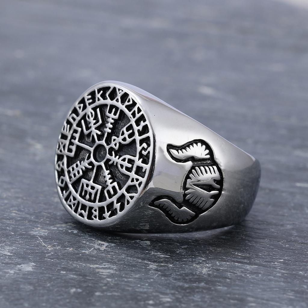 S925 Silver Ring New Product Viking Tribe Rune Men's Ring