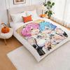 ReZero Anime Throw Lightweight 240g Flannel Blanket Soft Skin-friendly for Summer Cooling