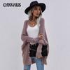 Autumn and Winter Plus Size Round Neck Women's Knitted Cardigan Loose Solid Color Sweater