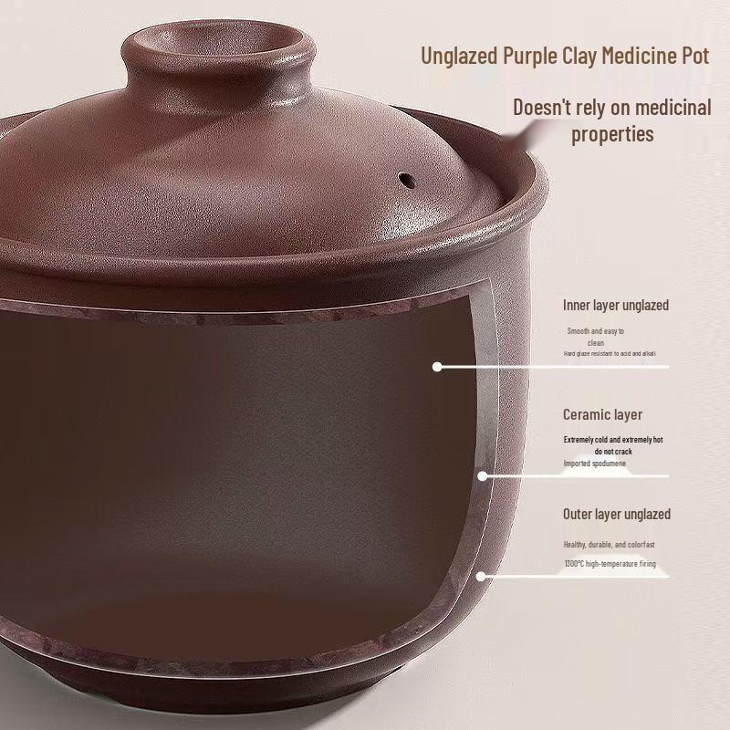 Peierson Traditional Unglazed Purple Clay Herbal Decoction Pot