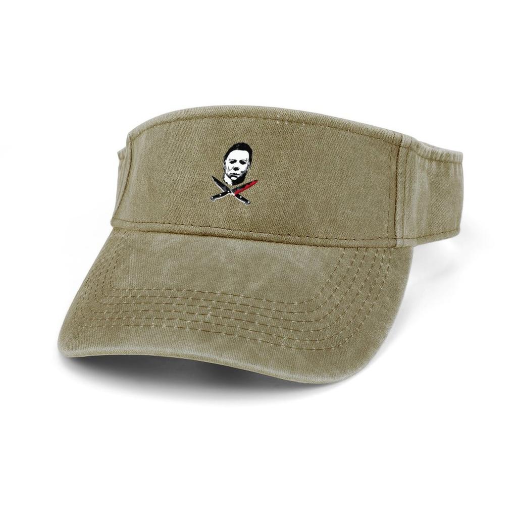 Ужас Хэллоуин Майкл Майерс Солнцезащитный козырек Дырявый верх Ковбойские шляпы унисекс Женские спортивные бейсбольные теннисные кепки для гольфа Кепки с открытым верхом на заказ