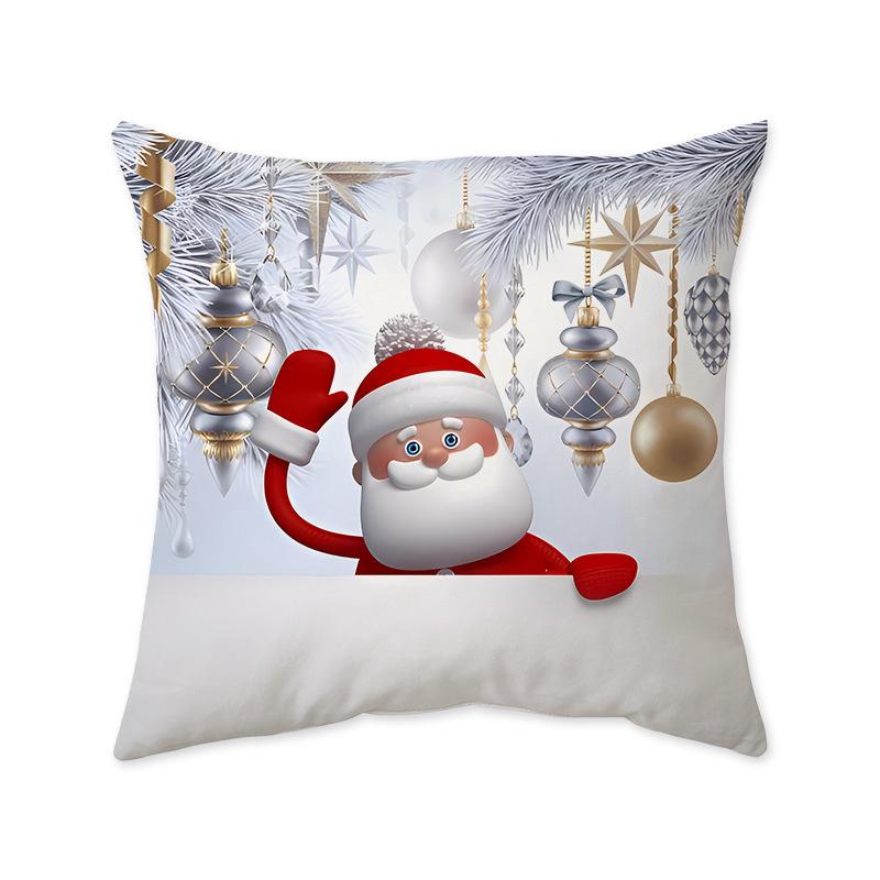 Santa Claus Snowman Holiday Pillow Case Gift Sleeper Sofa Bedroom Bedside Imitation Super Soft Pillow Back Pillow Case