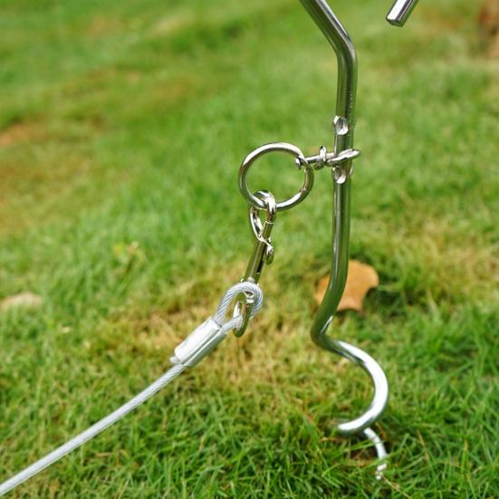 Колышек для привязывания собак, прочный поворотный колышек из нержавеющей стали, антикоррозийный инструмент для привязывания на открытом воздухе для всех видов поводков, цепей, кемпинга и двора