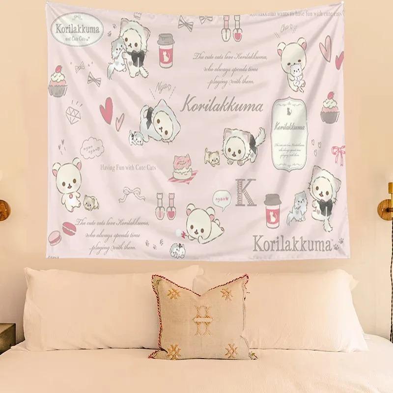 Cute Bear Cartoon Decorative Tapestry Home Wall Decoration Office Living Room Tapestry