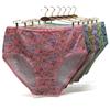 Woman Underwear Cotton Mid-Rise Floral Print Ladies Mothers Briefs Panties Lingerie Plus Size 6 Pcs