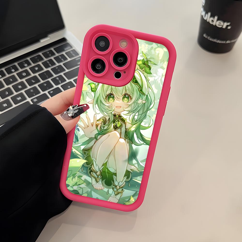 Game GI Nahida Thicken TPU Mobile Phone Case for iPhone 17 16 15 14 13 12 11 Air Pro Max Plus Colorful Cover
