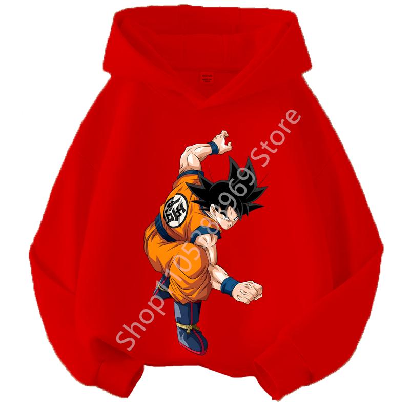 Худи DragonBall для детей 3-14 лет Худи Goku для мальчиков и девочек Косплей костюм по аниме Спортивная одежда Идеально для повседневной носки на улице