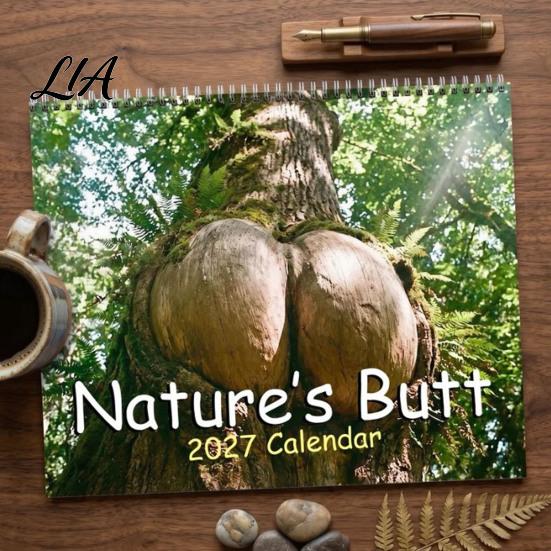 Birthday Christmas Gift 2027 Funny Butt Wall Calendar, 12-Month Humorous Planner with Modern Minimalist Holiday Markers, Thick Acid-Free Paper,