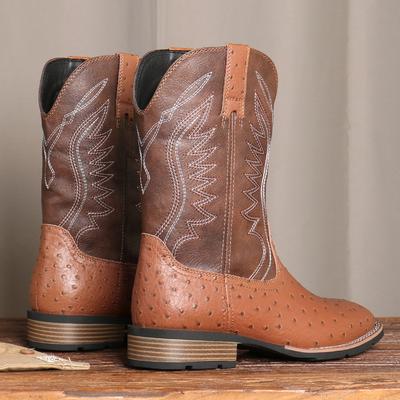 882 Ковбойские сапоги Внешняя торговля большой размер мужские западные ковбойские сапоги вышитые ретро квадратный носок рыцарские сапоги