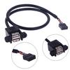 1Pc 9 Pin Motherboard Header To 2 Ports Usb 2.0 Female Extension Cable Adapter