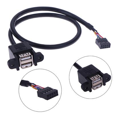 1 шт. 9-контактный разъем материнской платы на 2 порта USB 2.0 гнездо удлинительный кабель-адаптер