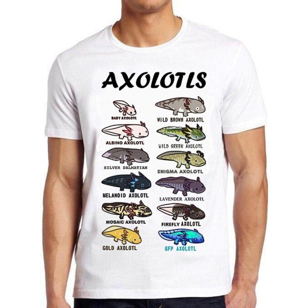 Axolotl Types Names List Gamer Cult Meme Movie Joke Funny Gift Tee T Shirt Streetwear Printed T