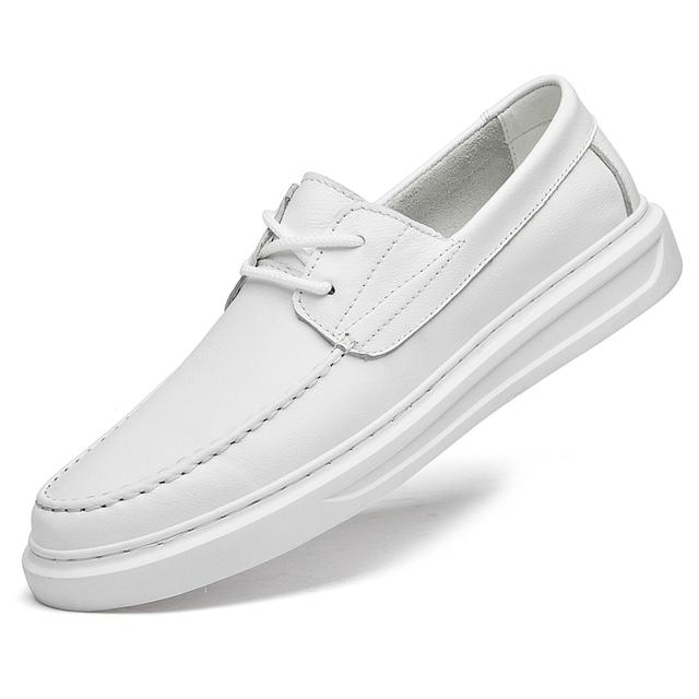 Genuine Leather Casual Shoes Man Luxury Designer Oxford Shoes Men Fashion Loafers High Quality Formal Dress White Men 'S Shoes