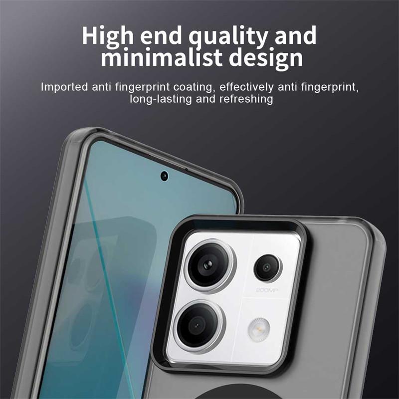 Чехол для Xiaomi Redmi Note 13 Pro 5G с поддержкой Magsafe, покрытие для беспроводной зарядки, матовый TPU бампер для задней панели телефона Xiaomi Redmi Note 13 Pro Plus