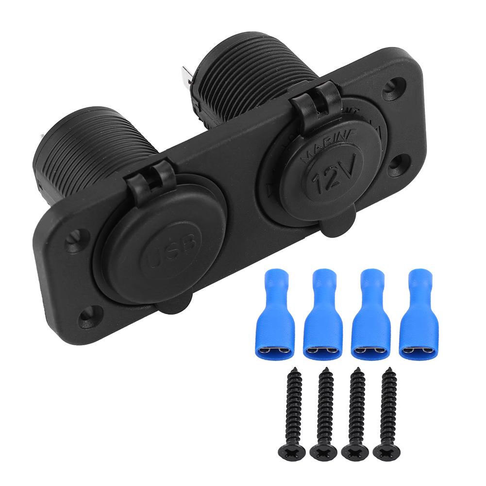 Адаптер гнезда прикуривателя 12 В с двойным USB-зарядным устройством 4,2 А для автомобиля, дома на колесах, яхты, автобуса