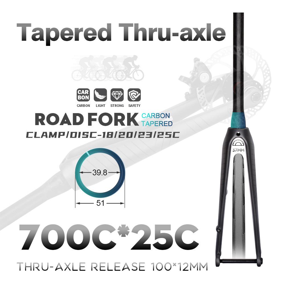 DODICI carbon fibre road bike fork Straight tube Vertebrae 700C * 25C fork Barrel axle/Quick release ultralight bike fork