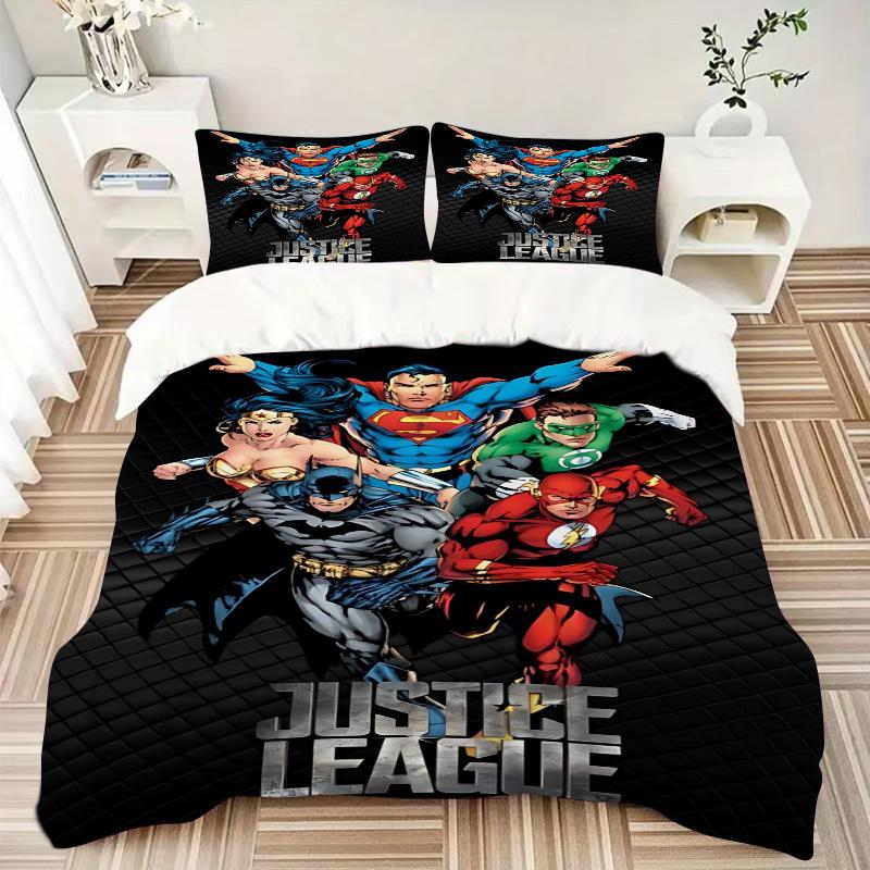 3pcs Superhero, Justice_League Cover Set,Soft Comfortable Duvet Cover,Guest Room (1*Duvet Cover + 2*Pillowcases, Without Core) yy251024078