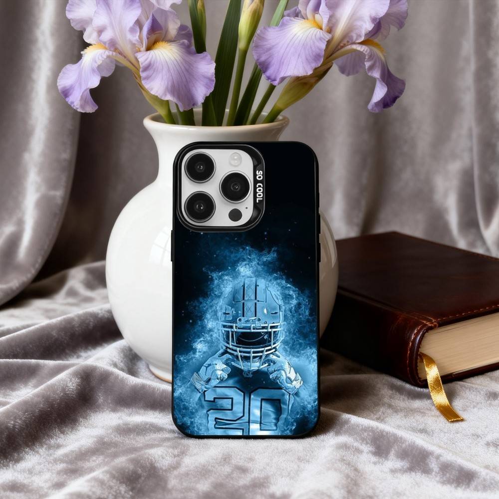 Physical American Football sport Phone Case For iPhone17,16,15,14,13,12,11 Plus,Pro Max Black Candy silver phone case