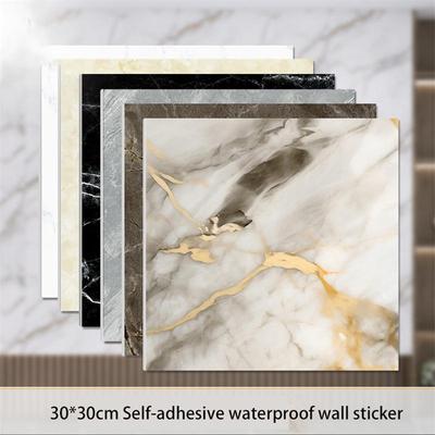 30*30 см Имитация Плитки Самоклеящаяся Водонепроницаемая Влагостойкая Наклейка На Стену Ванная Кухня Украшения Стены