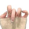 10pcs/set Purely Hand-made Wear-on Nails Phototherapy Nail Art Cat's Eye Ice Transparent Hand-painted False Nails