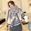Korean Printed New Fashionable Imitation Cashmere Scarf, Student Dual-purpose Air-conditioned Shawl, Thickened Double-sided Scarf
