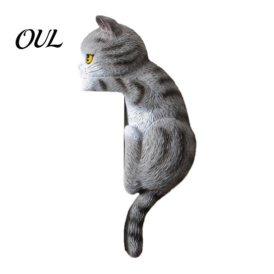 3D Relief Cat Ornament Light Switch Sticker, Decorative Resin Wall Plate Cover, Cute Animal Unique Home Interior Accents Stickers, Peel And