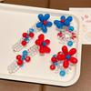 Children's Hair Tie Set: Telephone Cord, Bubble Braid, Cute Floral Ties In Red & Blue - Perfect for Braiding and Styling.