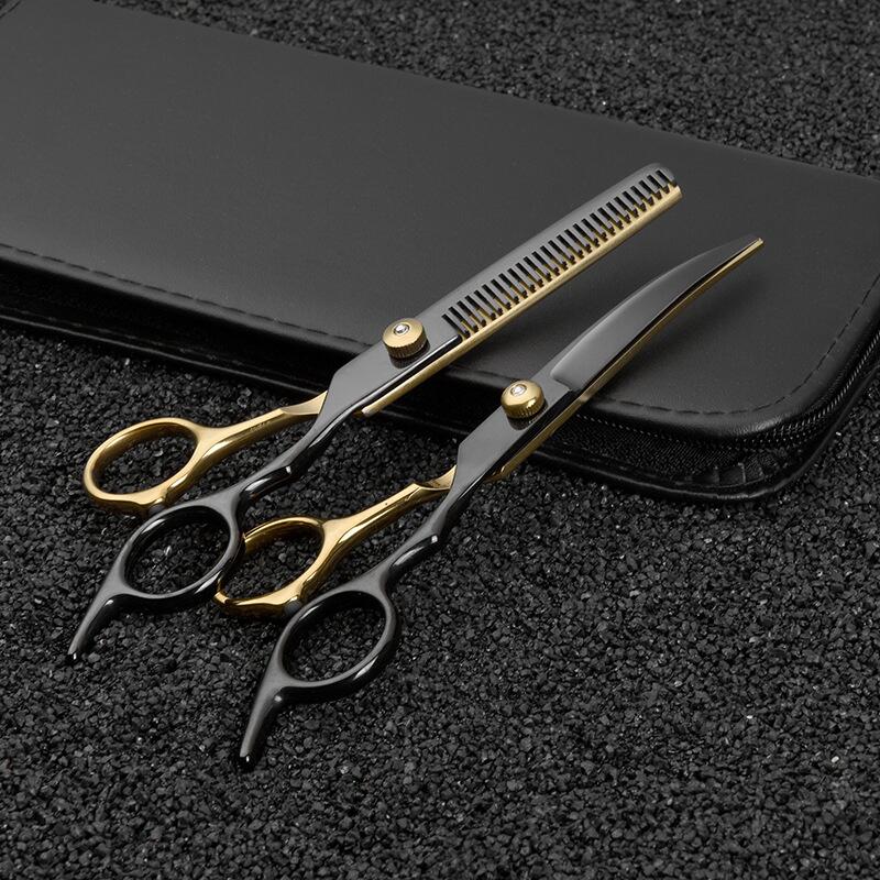 6.5 Inch Pet Grooming Scissors Kit Cat Hair Thinning Shear Pet Scissors Set Blackgold Dog Scissors