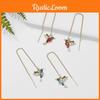 Waterdrop Hummingbird Alloy Earrings With Rhinestone Decor For Women