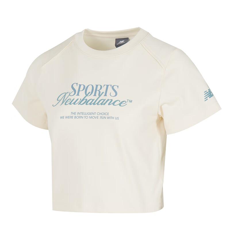 New Balance T-Shirts Women's Ecru Crew Neck Moderate AWT53305-PEF