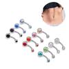 Colorful Double Head Glass Belly Button Ring - Trendy Stainless Steel Summer Style