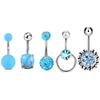 5Pcs Shiny Navel Belly Button Rings Women Barbell Body Piercing Jewelry