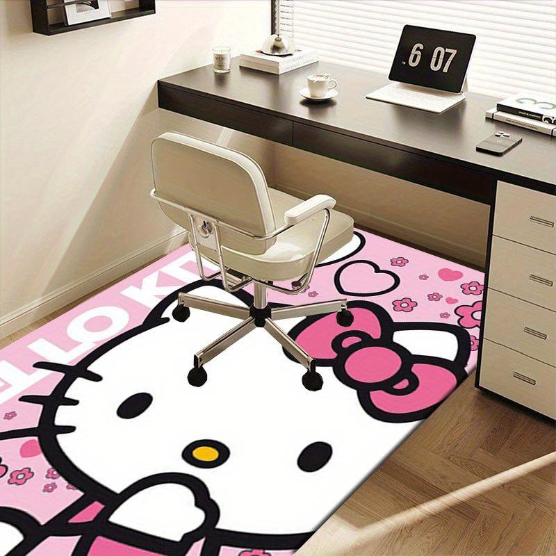1 шт. Sanrio Hello Kitty Ковер для офиса с принтом русалки Прямоугольный коврик под стол, Идеальный декор для гостиной, спальни, кухни, Нескользящий пол