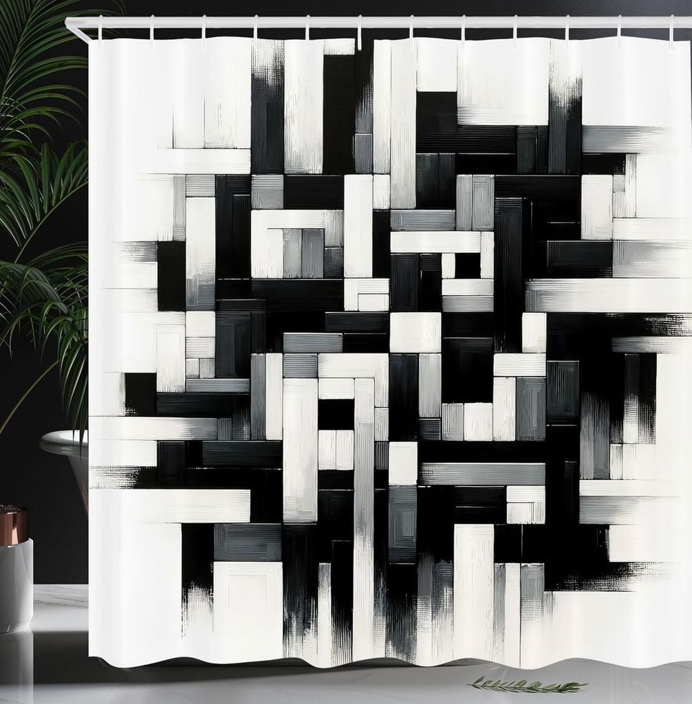 Черно-белая шторка для душа туманные высокие деревья лесной массив природный ландшафт ткань украшение для ванной шторка для душа с крючком