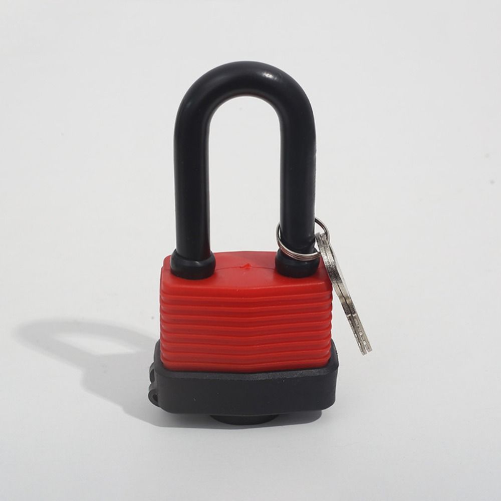 38.8/22.7/58.9mm Long/Short Shackle Red Daily Lock Key Laminated Steel Padlock Indoor