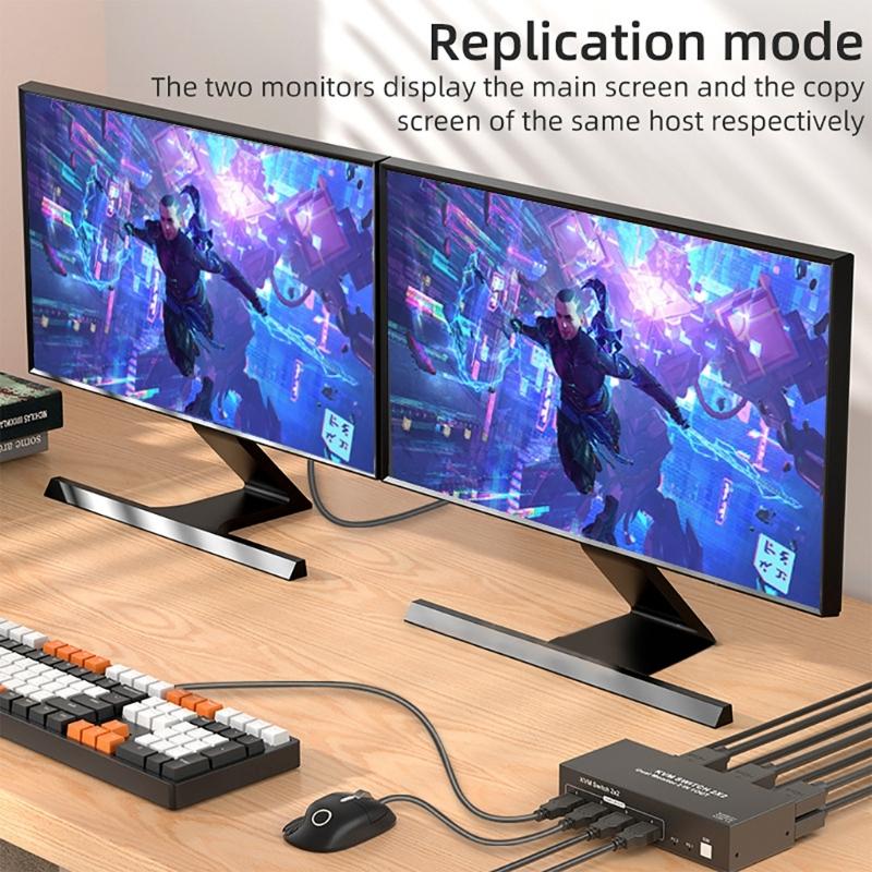 Металлический HDTV-переключатель для двойных мониторов, 4 USB 3.0 хаба, бесшовное переключение входов, повышает производительность