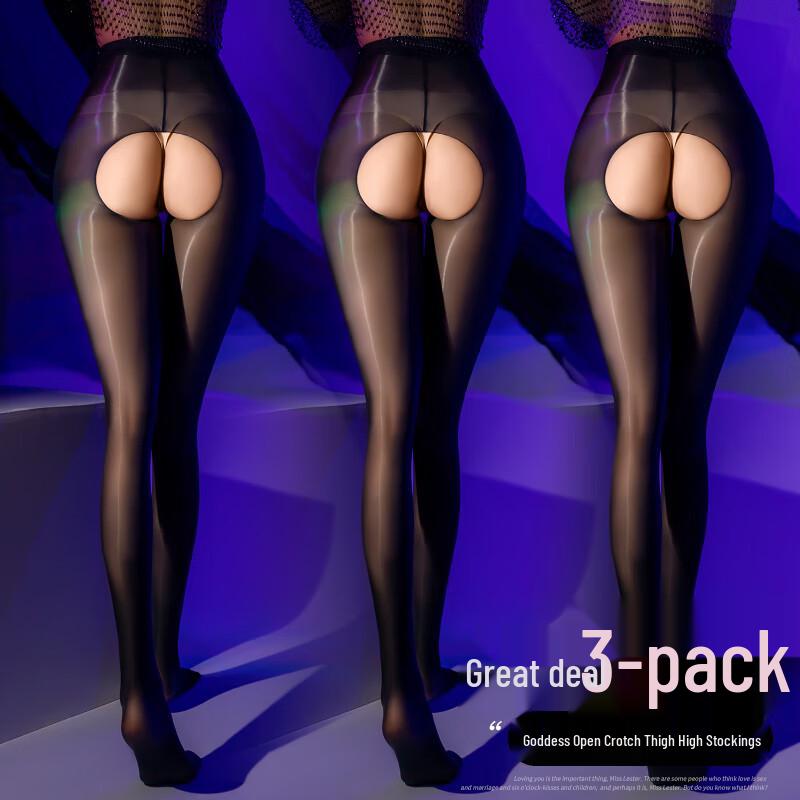 Женские блестящие колготки Zhenmei 1D с открытой ластовицей