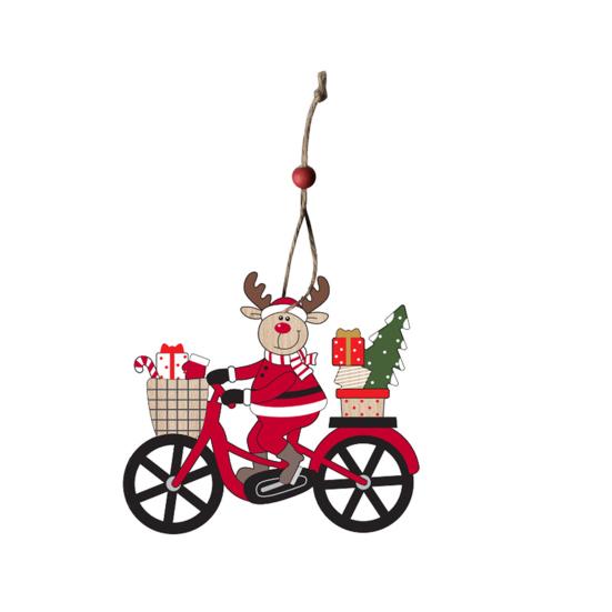 Рождественский кулон Снеговик Санта-Клаус в форме лося Деревянное подвесное украшение для рождественской елки Праздничный домашний декор