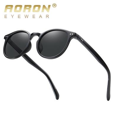 aoron Поляризованные солнцезащитные очки в круглой оправе, классические спортивные очки для бега на открытом воздухе, антибликовые очки UV400