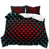 Honeycomb Hole Duvet Cover Set Geometric Print Twin Bedding Set Stereoscopic Dense Hole Warmly Queen Size Polyester Qulit Cover