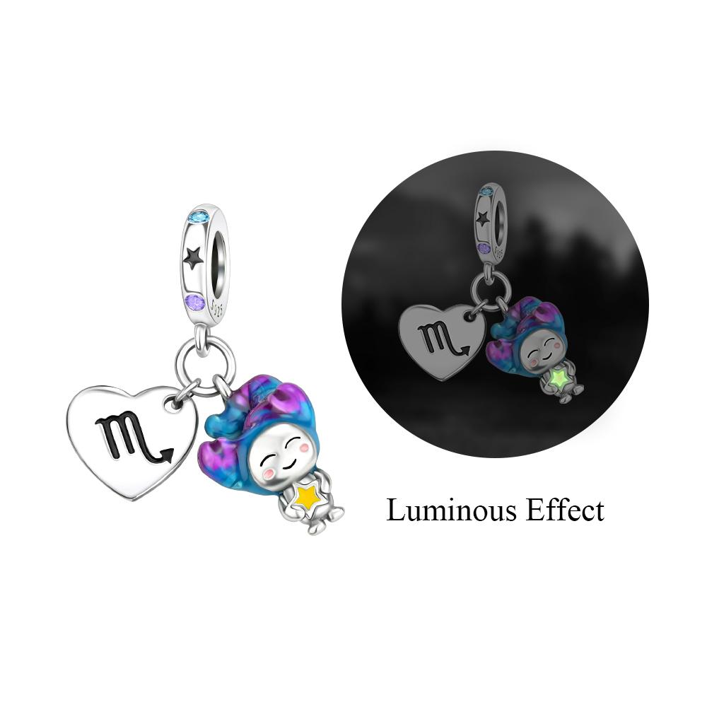 Оригинальные медные шармы, символы удачи, бусины знаков зодиака, светящиеся подвески-звезды, подходят для браслета, DIY, изящные ювелирные изделия, подарок