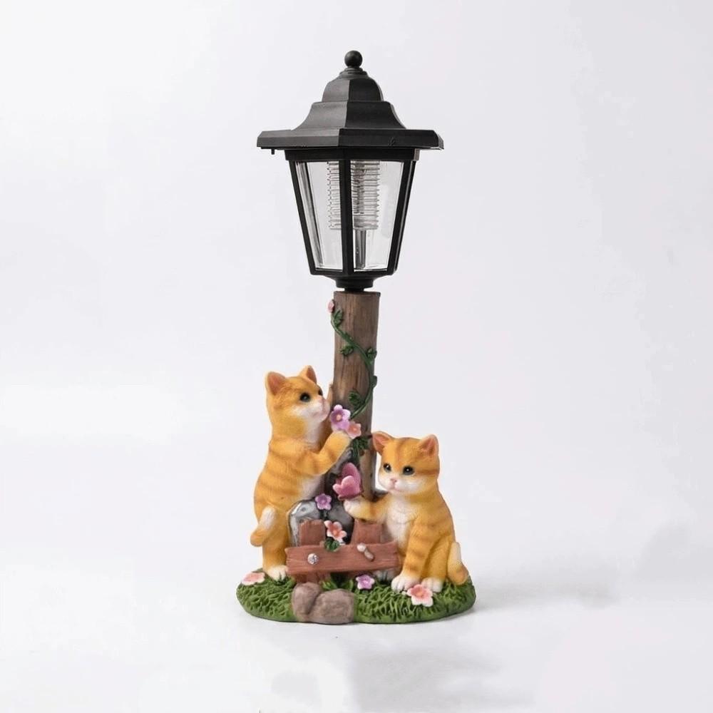 Hand-Painted Resin Outdoor Figurine Light Solar Landscape Decor Light  Lawn Ornament