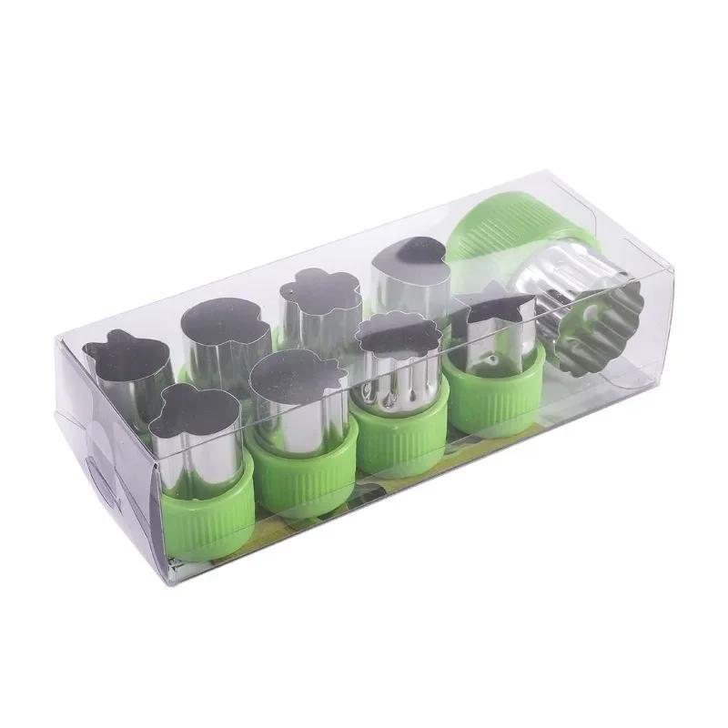 Из нержавеющей стали для нарезки овощей и фруктов, бабочка, штамп для печати, полная защита для рук, набор из 9 предметов, цельноформованный