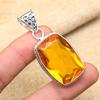 Honey Topaz Gemstone Handmade 925 Solid Sterling Silver Jewelry Pendant For Women