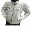 Women's White Real Sheepskin Leather Quilted Biker Motorcycle Jacket,Slim Fit Quilted Leather Moto Jacket, Personalized Gift,Wife Gift