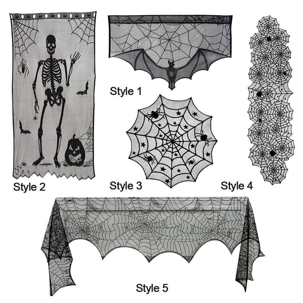 Fireplace Mantel Cobweb Tablecloth Lace Fireplace Mantle Cover New Bat Table Runner Table