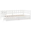 VidaXL Daybed and Drawers Without Mattress White 80x200 Cm Solid Wood 3302133