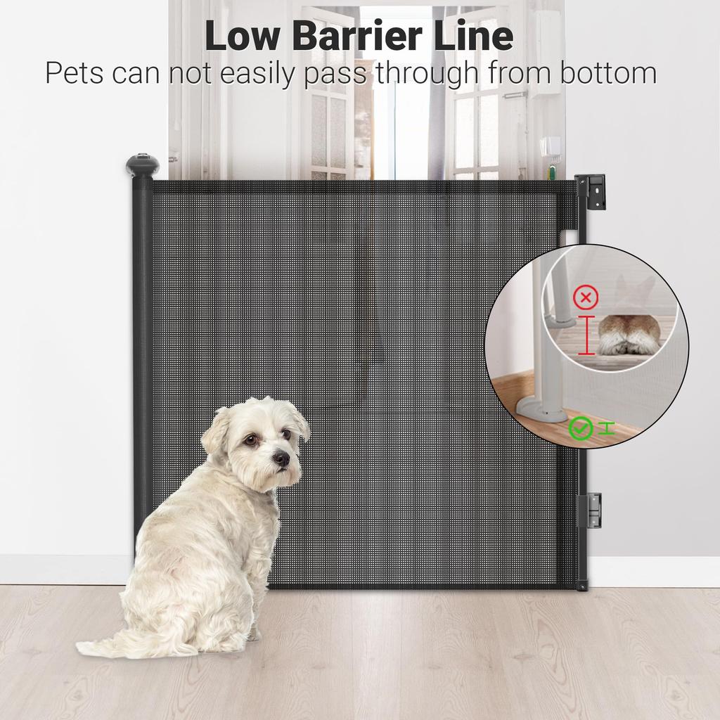Ycozy BabySafe Детские ворота на роликах, рулонные защитные ворота, инновационная версия, двойной замок, максимальная ширина установки 200 см над лестницей, ворота для домашних животных без барьеров